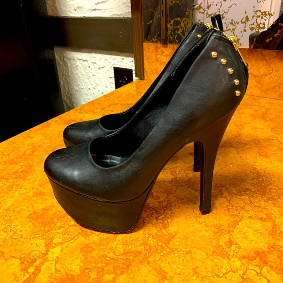 black platform high heels, comfortable - Picture 1 of 7